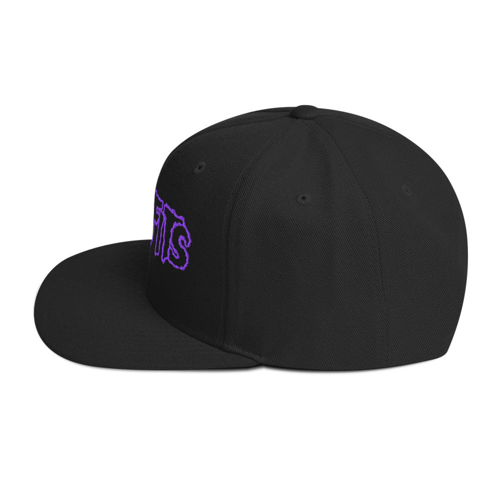 Merch Moment Misfits - Purple Drip Logo Snapback HD Embroidered Hat