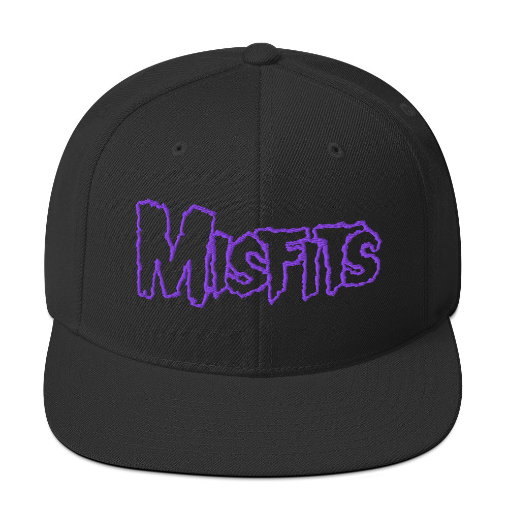 Merch Moment Misfits - Purple Drip Logo Snapback HD Embroidered Hat
