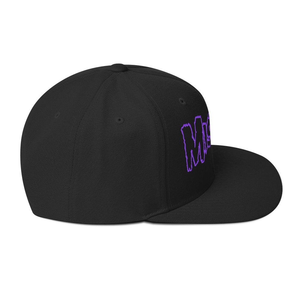 Merch Moment Misfits - Purple Drip Logo Snapback HD Embroidered Hat