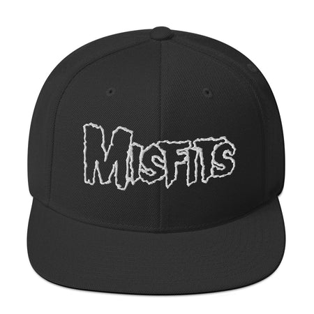 Merch Moment Misfits - White Drip Logo Snapback HD Embroidered Hat