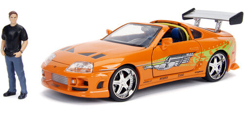1:24 1995 Toyota Supra W/Brian O'Conner Figure Fast & Furious - 1:24 1995 Toyota Supra Die-Cast Car & Brian O'Conner Figure - Collectibles