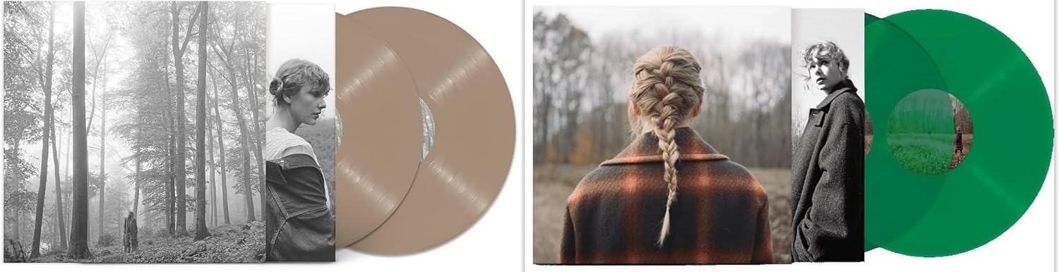 Taylor Swift - 2 Album Vinyl Record Collection - Folklore (Beige) and Evermore (Green) - LP Vinyl Bundle Set - Music & Performance - Vinyl