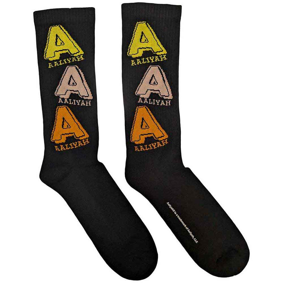 Aaliyah Tricolour Logo Black