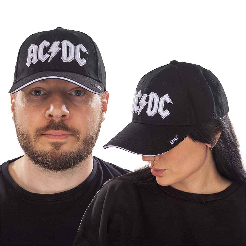 AC/DC White Logo Black