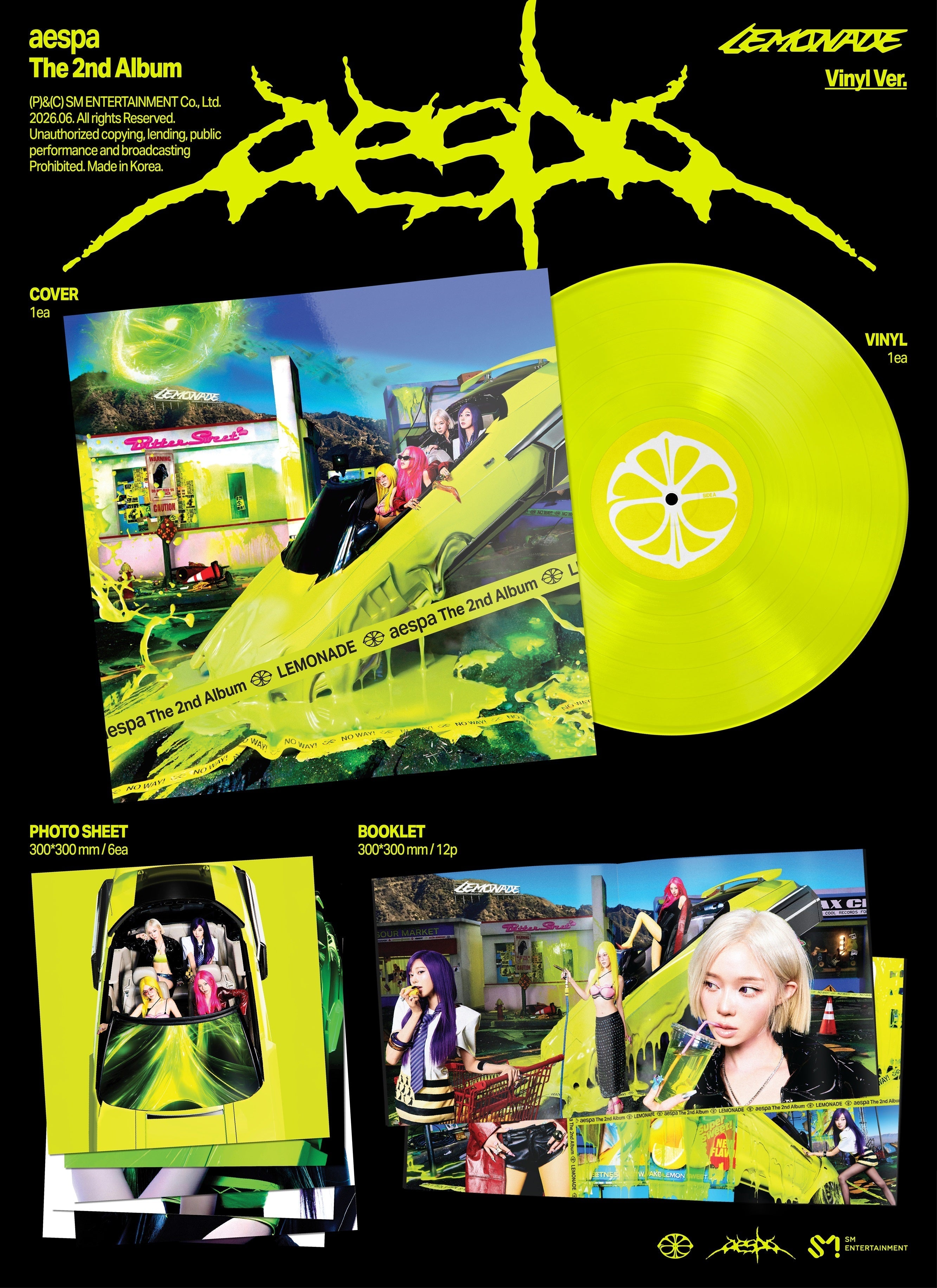 aespa The 2Nd Album ‘Lemonade’ [Neon Yellow Vinyl]