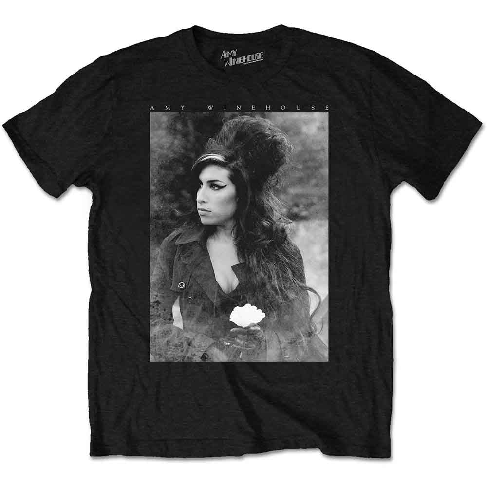 Amy Winehouse Flower Portrait Black