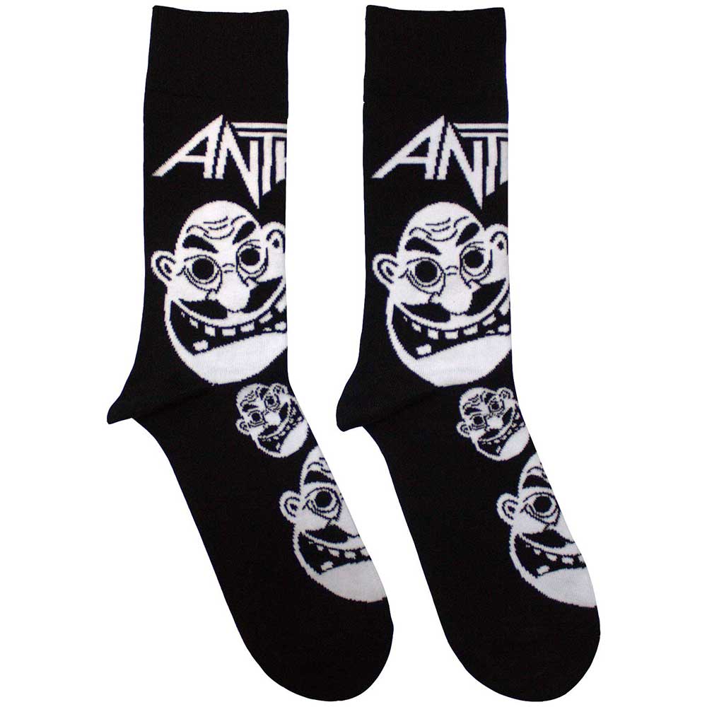 Anthrax Faces Pattern B&W Black