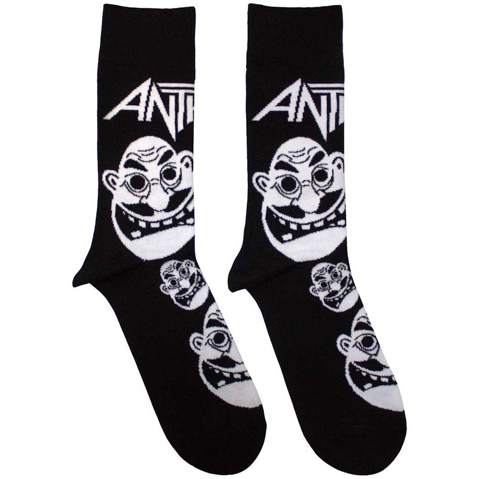 Anthrax Faces Pattern B&W Black
