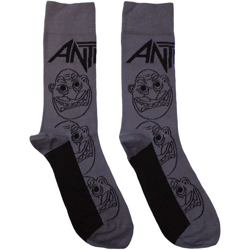 Anthrax Faces Pattern Mono Grey