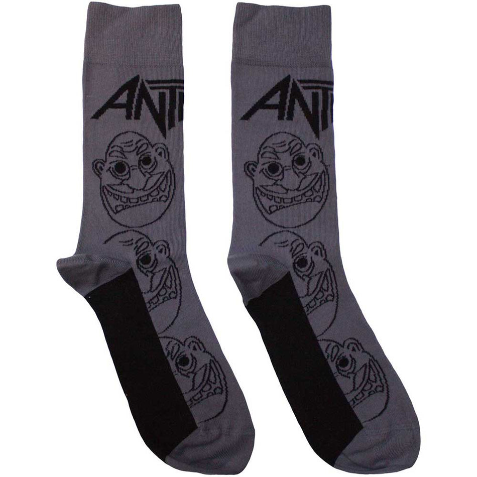 Anthrax Faces Pattern Mono Grey