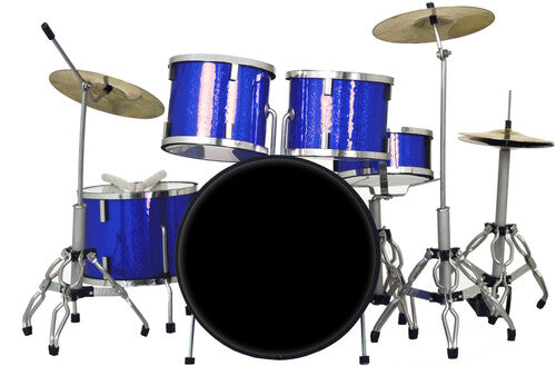Axe Heaven Classic 5PC Blue Sprk Drum Classic 5-Piece Blue Sparkle Finish 1:4 Scale Miniature Drum Set Replica - CD Album