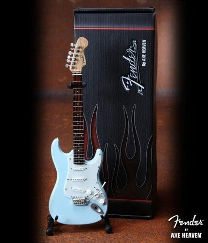 Axe Hvn Fender Strat Sonic Blue Mini Gtr Fender Stratocaster Sonic Blue 10 Inch Miniature Electric Guitar Replica - Collectibles