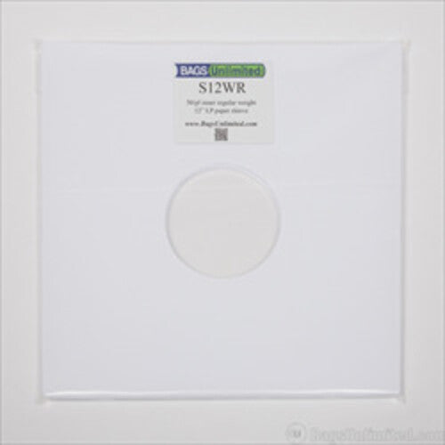 Bags Unlimited S12WR 12" White Paper Inner Sleeve-100ct