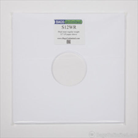 Bags Unlimited S12WR 12" White Paper Inner Sleeve-100ct