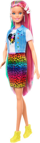 Barbie Barbie Hair Feature Doll with Rainbow Leopard Spots - Doll