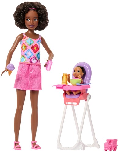 Barbie Barbie Skipper Babysitters Inc. Playset with 2 Dolls & High Chair, Black - Playset