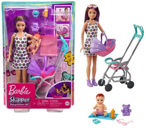 Barbie Barbie Skipper Babysitters Inc. Stroller Playset, Brunette and Purple Hair - Consumer Accessories