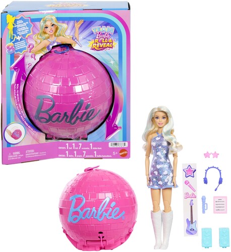 Barbie Career Barbie Team Barbie Roll & Reveal Pop Star Doll & Accessories, Blonde - CD Album