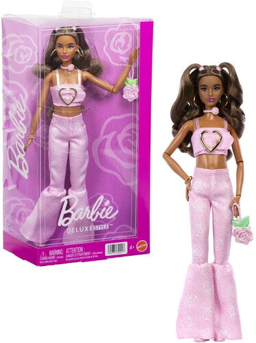 Barbie Deluxe Style Barbie Deluxe Style Fashion Doll #12 in Pink Denim Crop Top And Flare Jeans, Brunette - CD Album