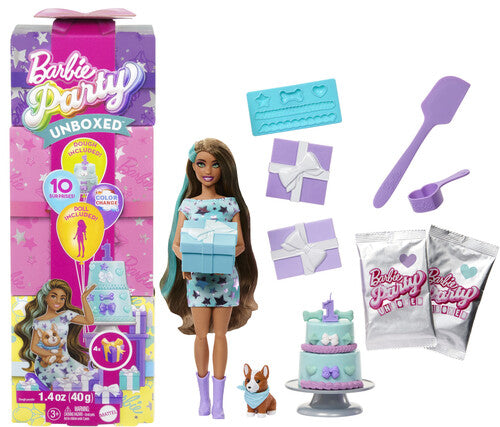 Barbie Party Unboxed Barbie Party Unboxed Doll & Accessories, Pet Birthday Series, Party Stars Set - CD Album