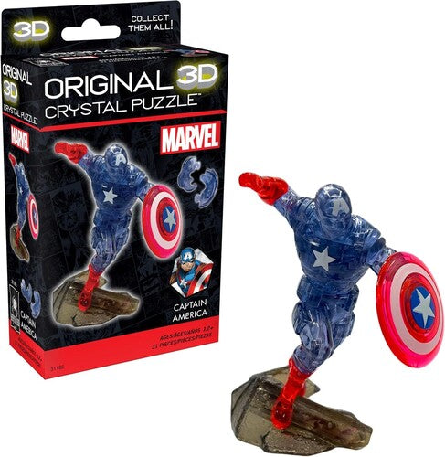 Bepuzzled Marvel Captain America 3D Crystal Puzzle BEPUZZLED - Marvel - Captain America 3D Crystal puzzle - Collectible