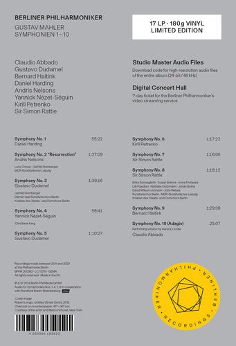 Berliner Philharmoniker Mahler: Symphonies Nos. 1-10 (17 LP) - 17-Disc Record Album - Vinyl LP