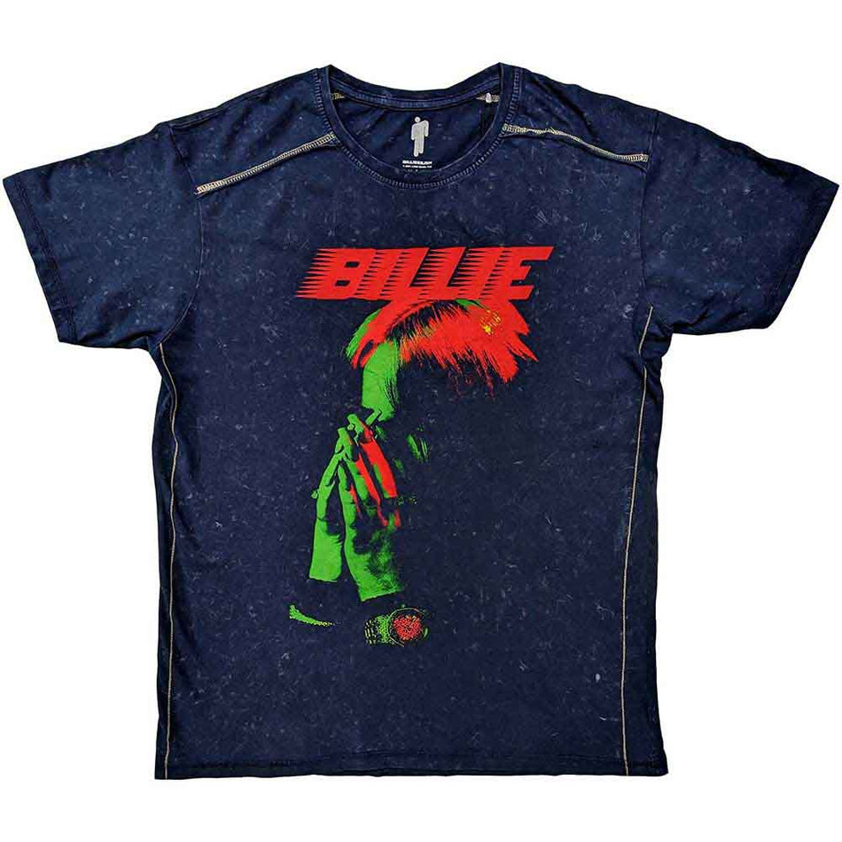 Billie Eilish Hands Face Blue