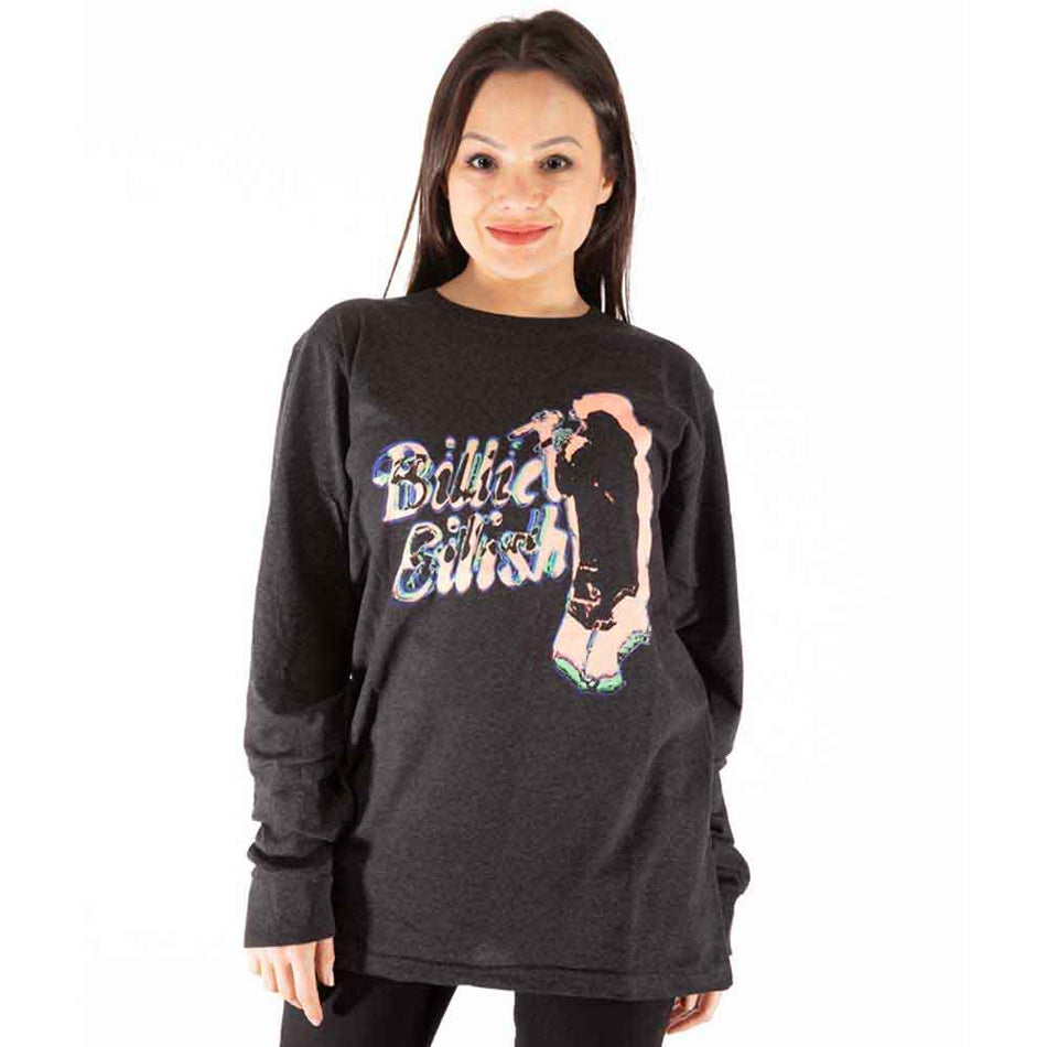Billie Eilish Neon Silhouette Grey