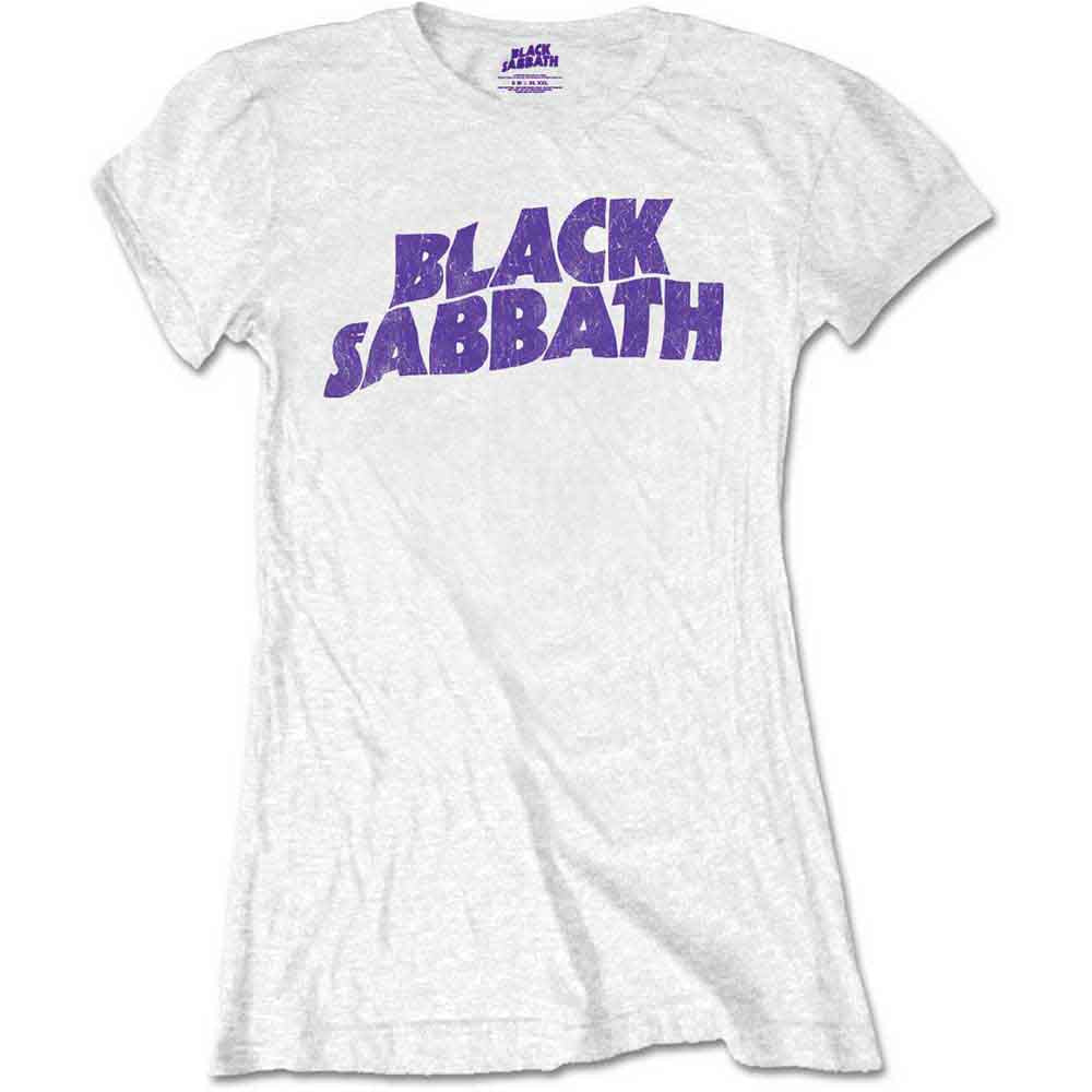Black Sabbath Wavy Logo Vintage White