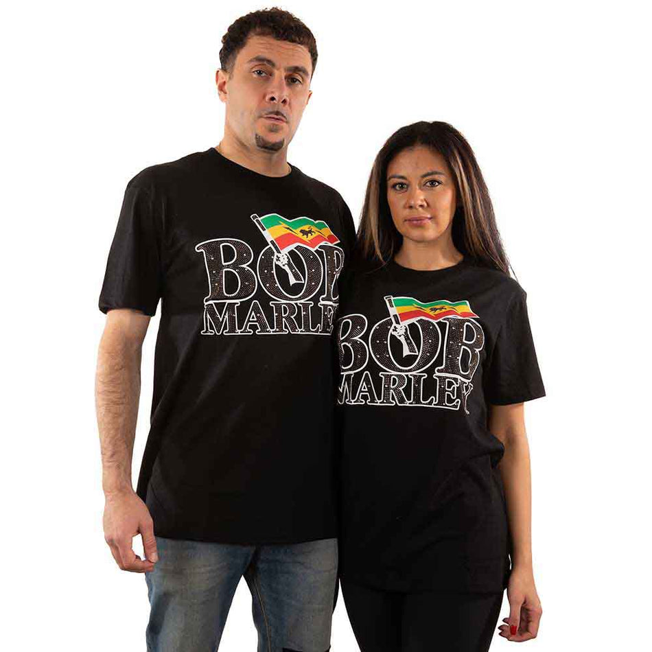 Bob Marley Flag Logo Black