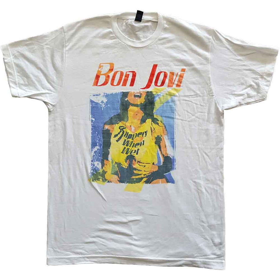 Bon Jovi Slippery When Wet Original Cover White