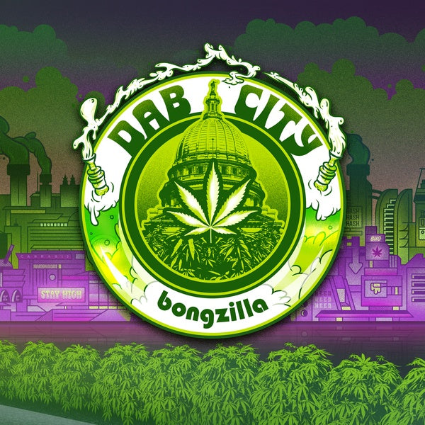 BONGZILLA Dab City (Striped Violet/White/Green Vinyl)