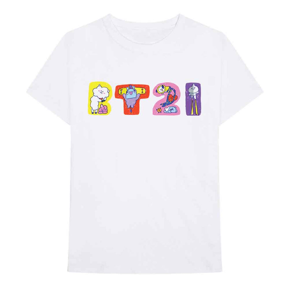 BT21 Doodle Letters White
