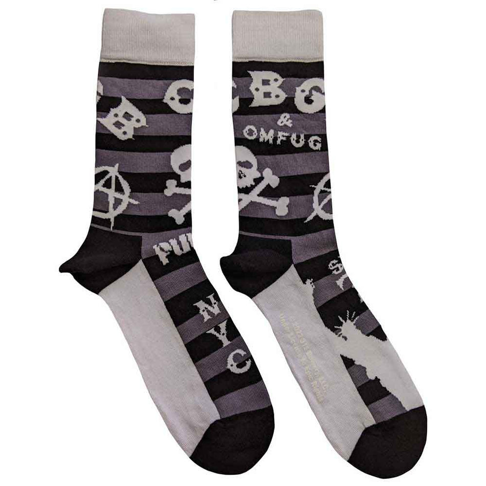 CBGB Logos Striped Black