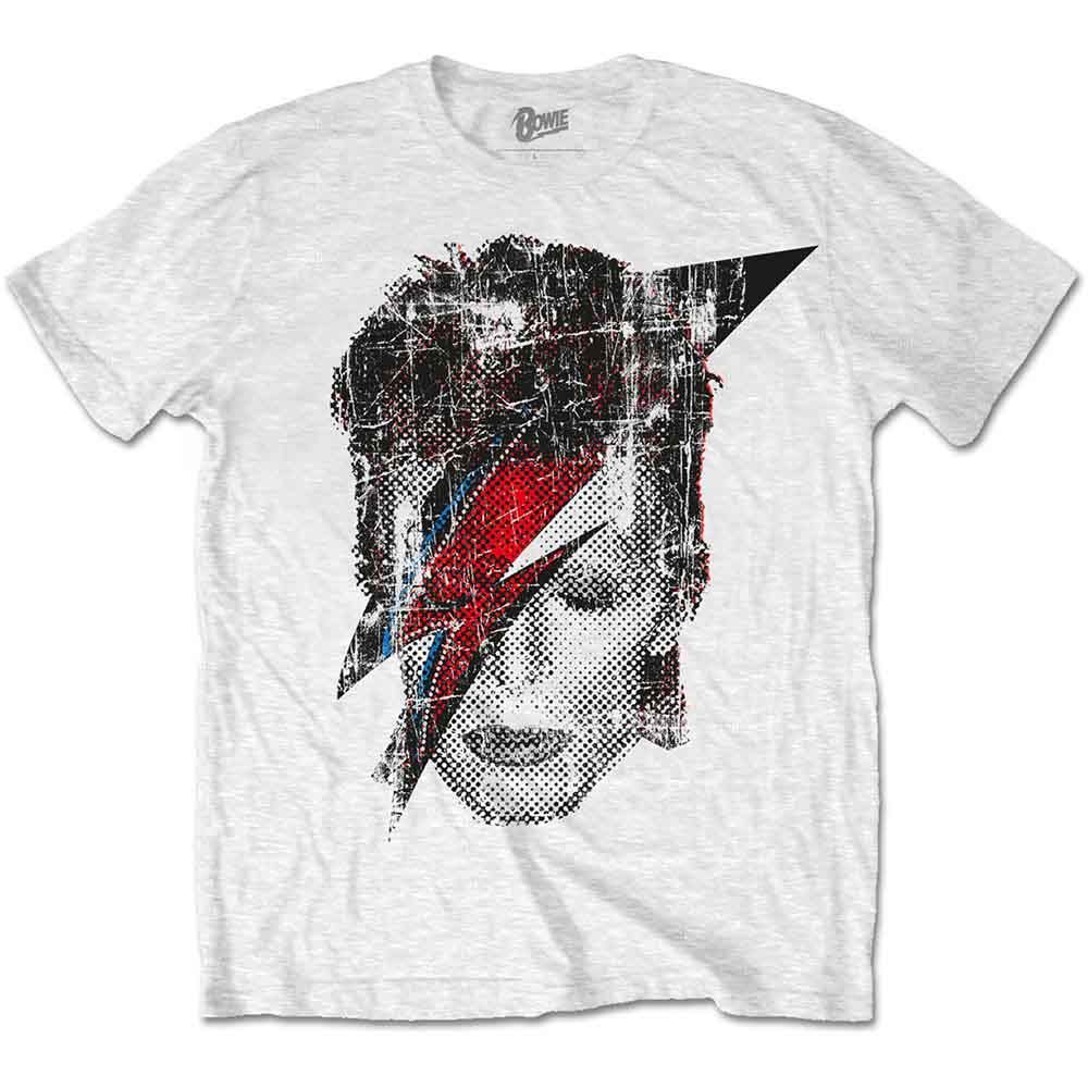 David Bowie Halftone Flash Face White