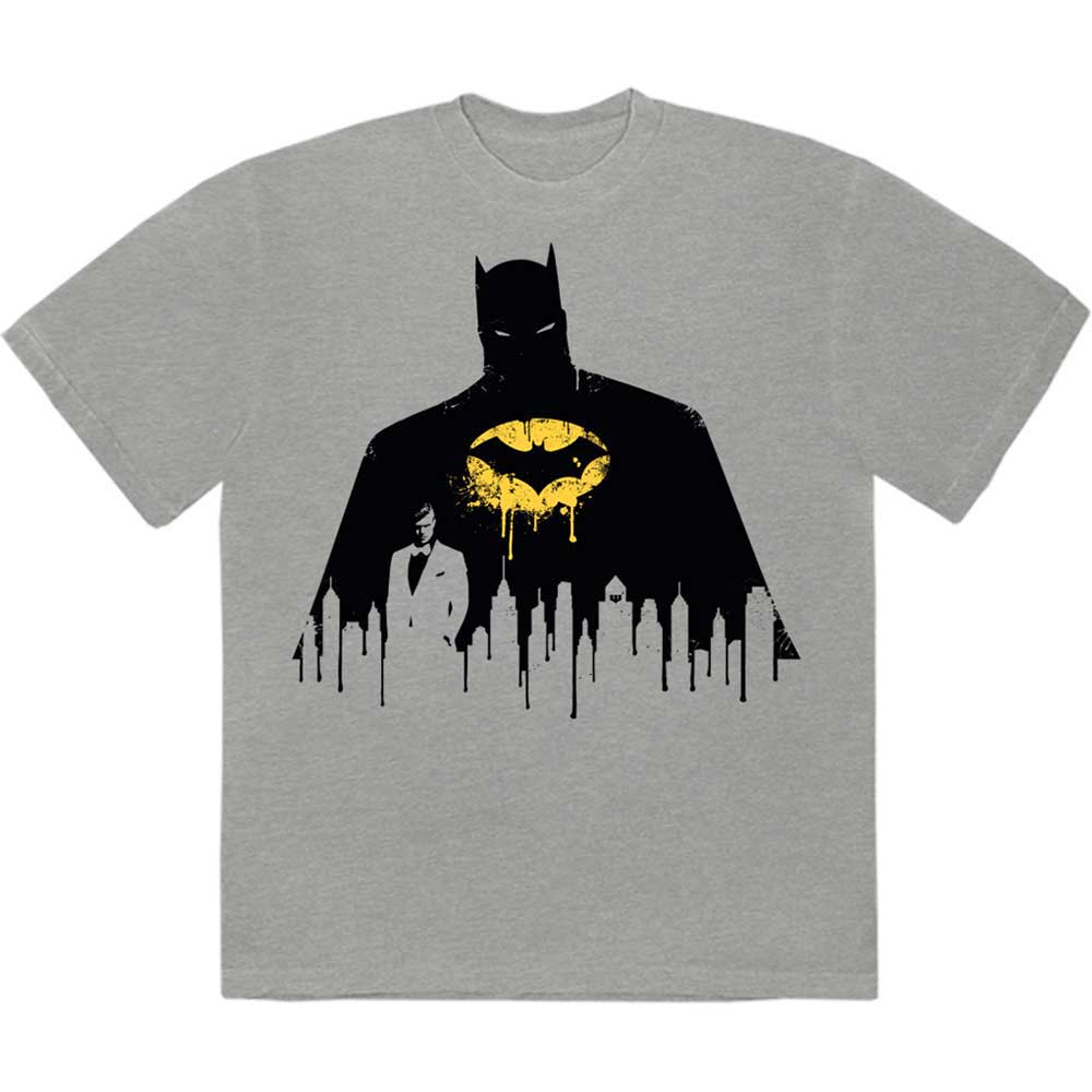 DC Comics Batman Silhouette Drip Grey
