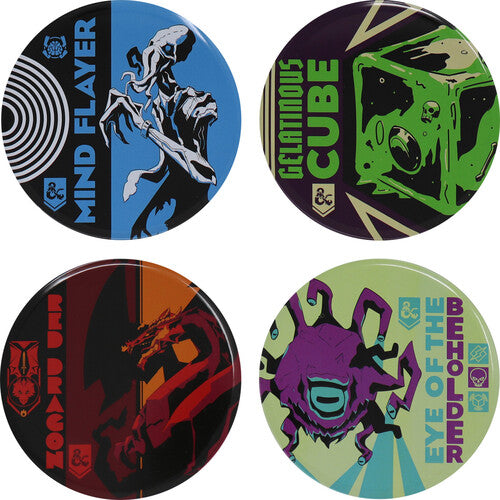 D&D Set of 4 Printed Metal Coasters Dungeons & Dragons - Metal Drinks Coasters - Set of 4 - CD Album