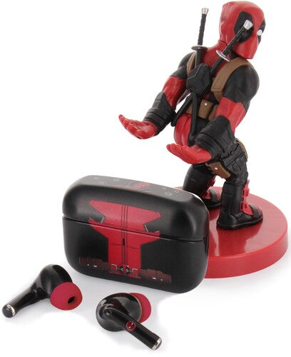 Deadpool Wireless Bluetooth Earbuds & Holder Marvel - Wireless Bluetooth Earbuds Bundle - Deadpool - Accessory
