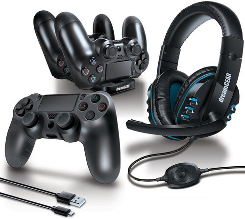 Dg Ps4 6 in 1 Advanced Game Acc Kit PlayStation 4 Accessory: DreamGear Advanced Game Accessory Kit - Black: Compatible with PS5