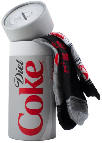 Diet Coke Perri's - Diet Coke - Can Gift Tube - Crew Socks (Assorted Styles 3 Pack Gift Box) (Socks, Gift Set, 3 Pack)