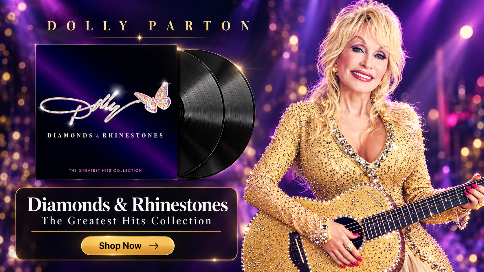 Shop Dolly Parton Diamonds & Rhinestones: The Greatest Hits Collection on vinyl