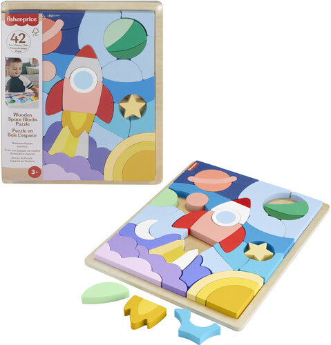 Fisher Price Wood Fisher Price Wooden Space Blocks Puzzle - CD Album