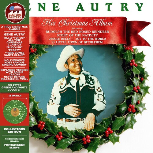 Gene Autry His Christmas Album (Splatter Green & White Colored Vinyl, Bonus Tracks, Deluxe Edition, Limited Edition)