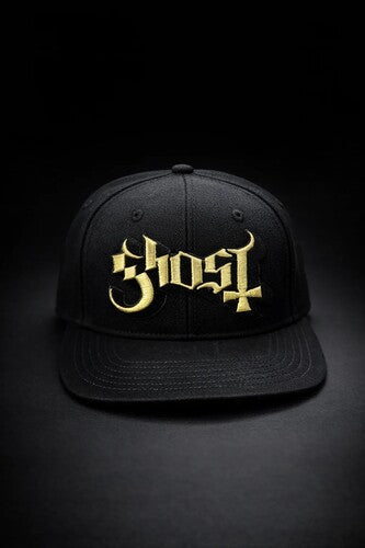 Ghost Ghost - 3D Logo Metallic Gold - 6 Panel Flatbill Snapback Cap - Black (Hat / Cap, Black)