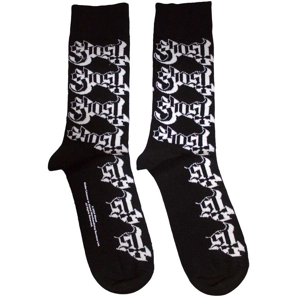 Ghost Logo Pattern Black
