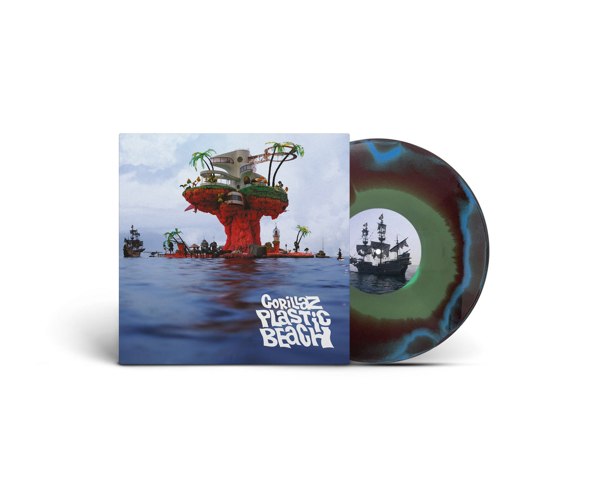 Gorillaz Plastic Beach (Limited, Brick & Mortar Exclusive) [Half-Speed Mastered] [Blue, Green And Orange Vinyl]