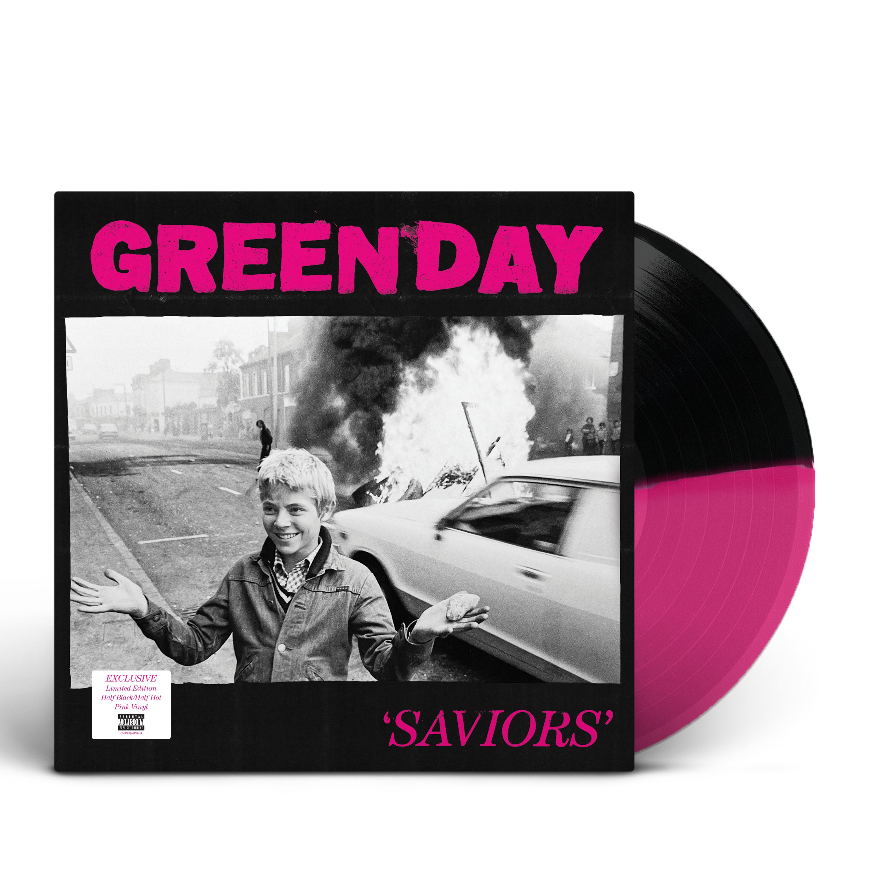 Green Day Saviors (Magenta & Black Color Split Vinyl w/24"x36" Poster, Indie Exclusive)