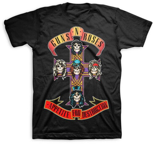 Guns N' Roses - Appetite For Destruction Jumbo Logo T-Shirt - Medium Black