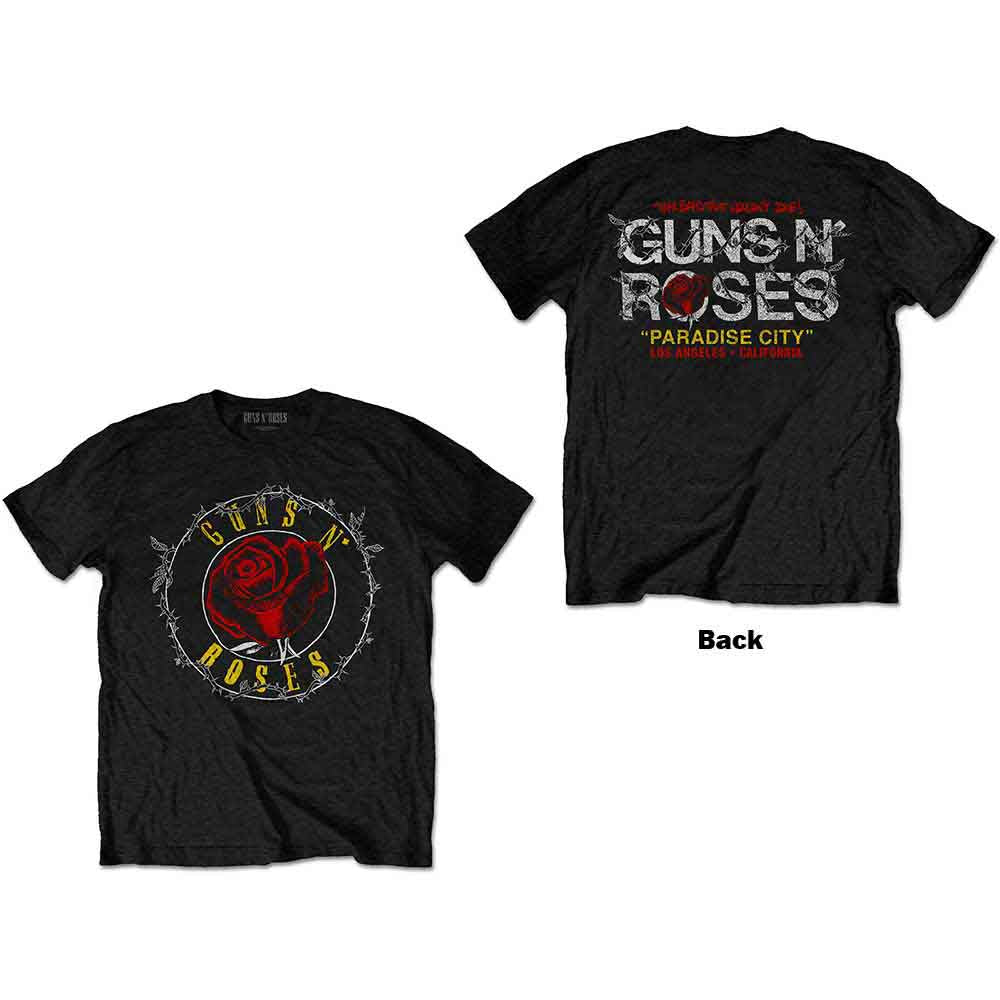 Guns N' Roses Rose Circle Paradise City Black