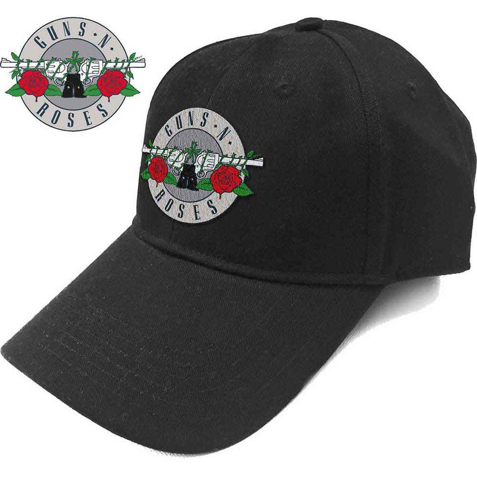 Guns N' Roses Silver Circle Logo Black
